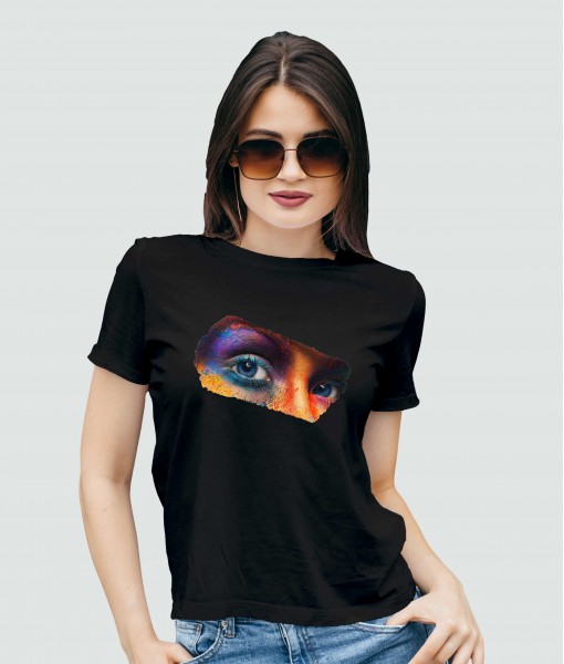 Дамска тениска с щампа Арт Colorful female eyes 